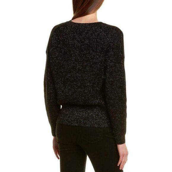 NWT 525 America black metallic fibre tinsel sweater - Picture 2 of 5